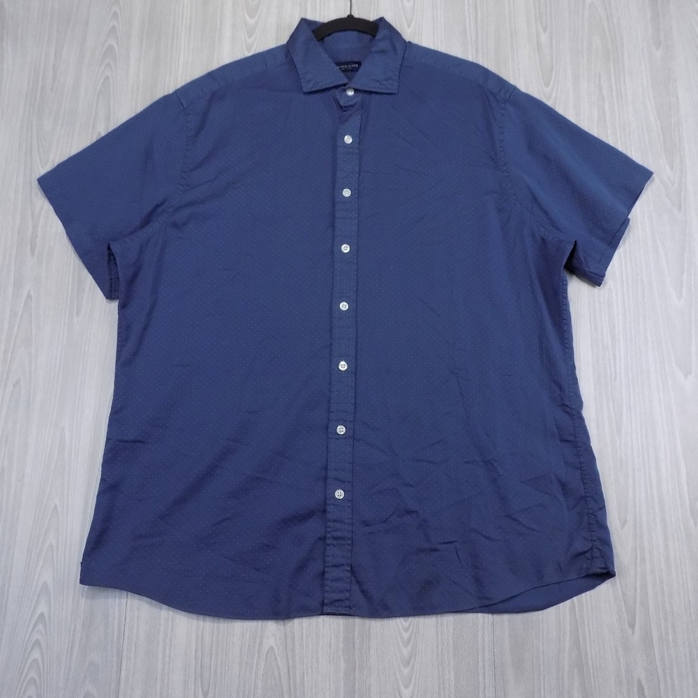 Proper Cloth Drellishak Shirt Mens Fits XL Micro Dot Short Sleeve Button Down